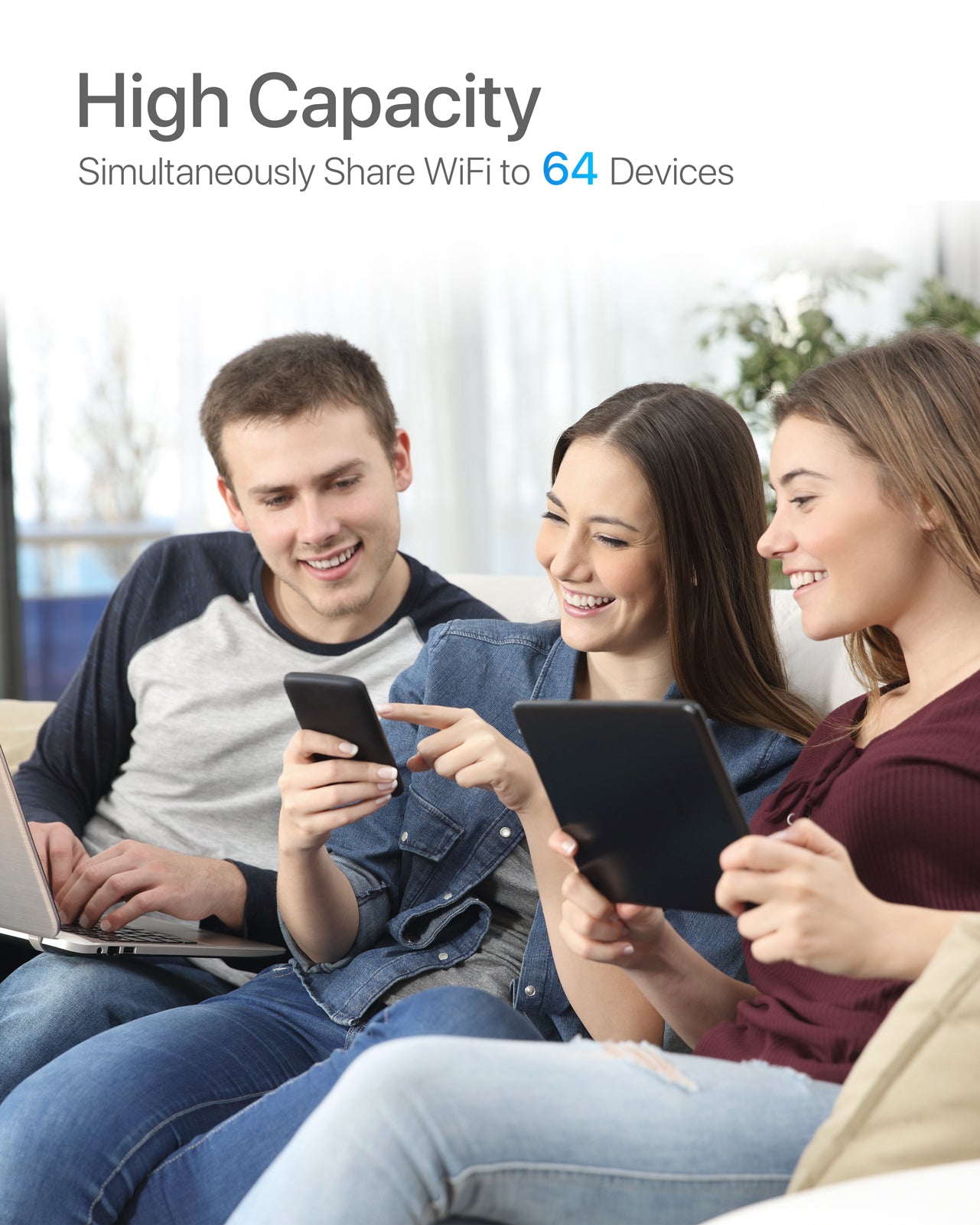 ioGiant Router 4G SIM, WiFi AC1200 5GHz y 2.4GHz, Sin Confirugación, LTE Ruter Para Tarjeta Movil 4g Micro Nano SIM, Compatible con Todos los Operadores, Puerto Ethernet LAN/WAN, Antenas Desmontables