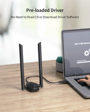 Cargar imagen en el visor de la galería, ioGiant AX1800 High Gain USB WiFi 6 Adapter Supports Windows 11 and 10 with Preload Driver No Need to Download Driver Software