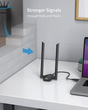 Cargar imagen en el visor de la galería, ioGiant AX1800 High Gain USB WiFi 6 Adapter Delivers Stronger Signals Through Walls and Floors
